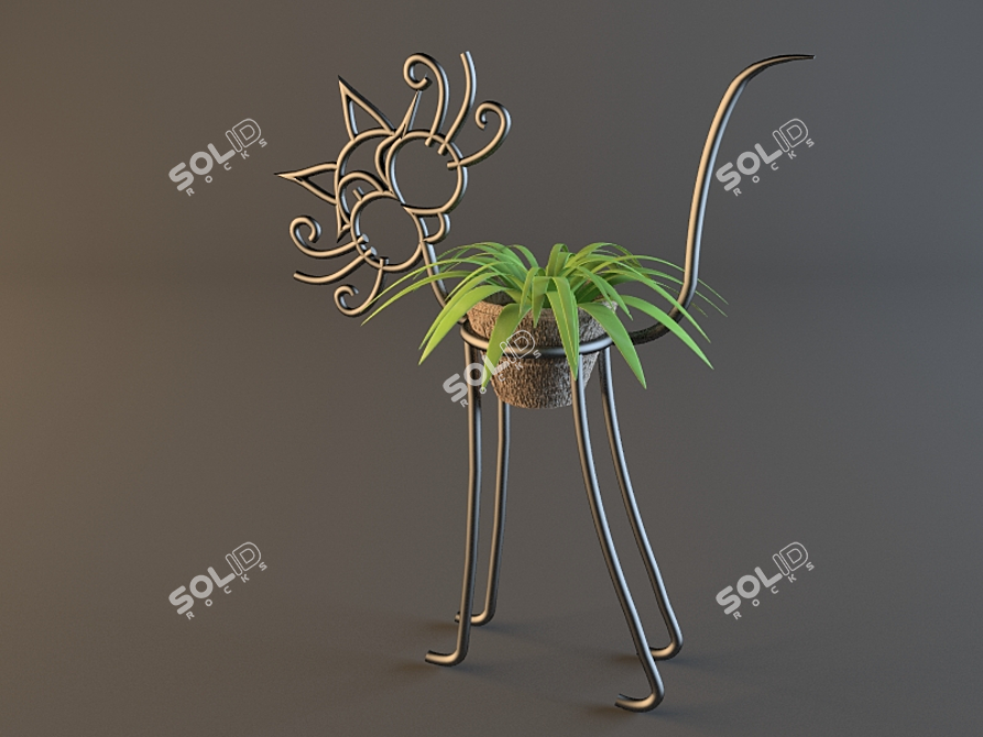 Title (English): Cat-Plant Stand: Purrfectly Pawsome

Title (Russian): Стул-кошка 3D model image 1