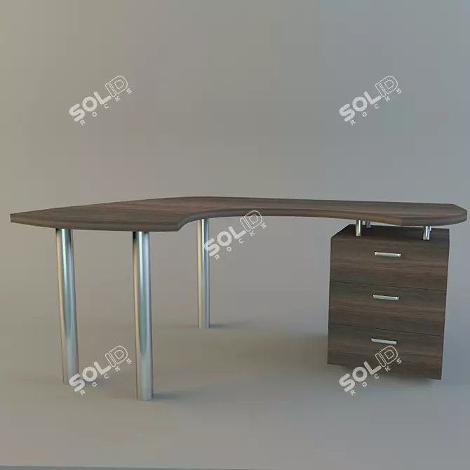 Modern Textured Corner Table 3D model image 1