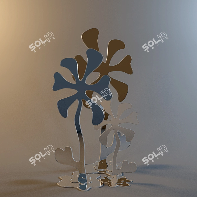 Blossom Reflect - Floral Vanity Mirrors 3D model image 1