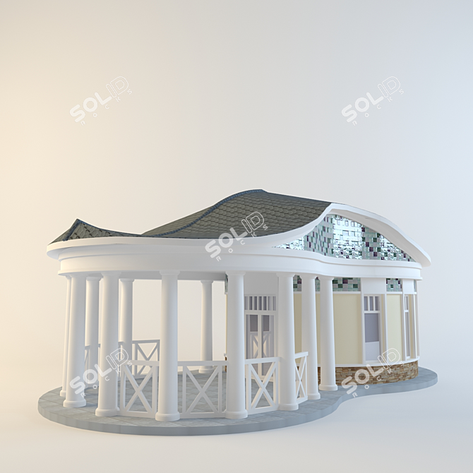 Rustic Retreat Outdoor Gazebo 3D model image 1