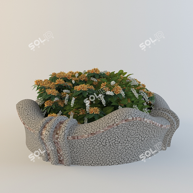 Floral Test Tube Vase 3D model image 1