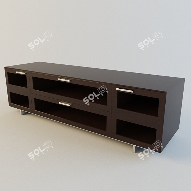 Contemporary TV Stand Curbstone 3D model image 1