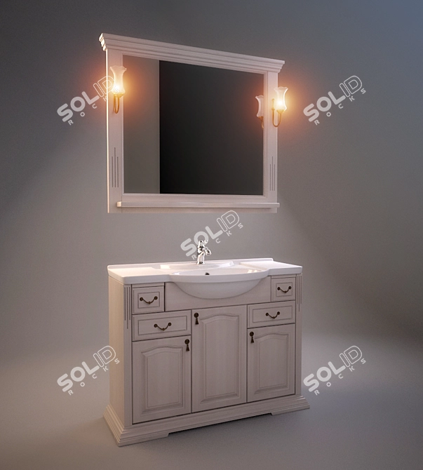 Modern Bathroom Set "100 Rispekto 3D model image 1