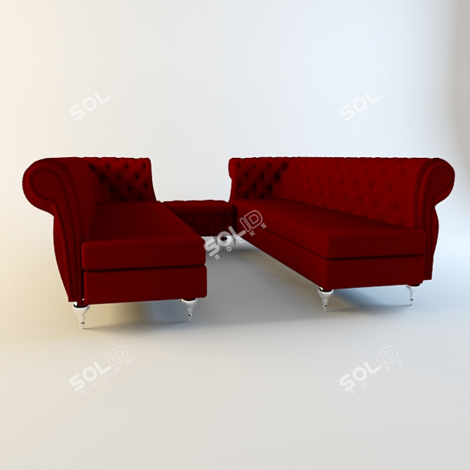 Living Room Corner Sofa 3D model image 1