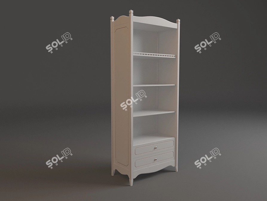 Roses Open Frame - Child's Bookshelf 3D model image 1