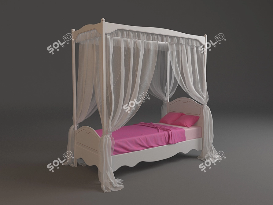 Dreamy Roses Bed Canopy 3D model image 1