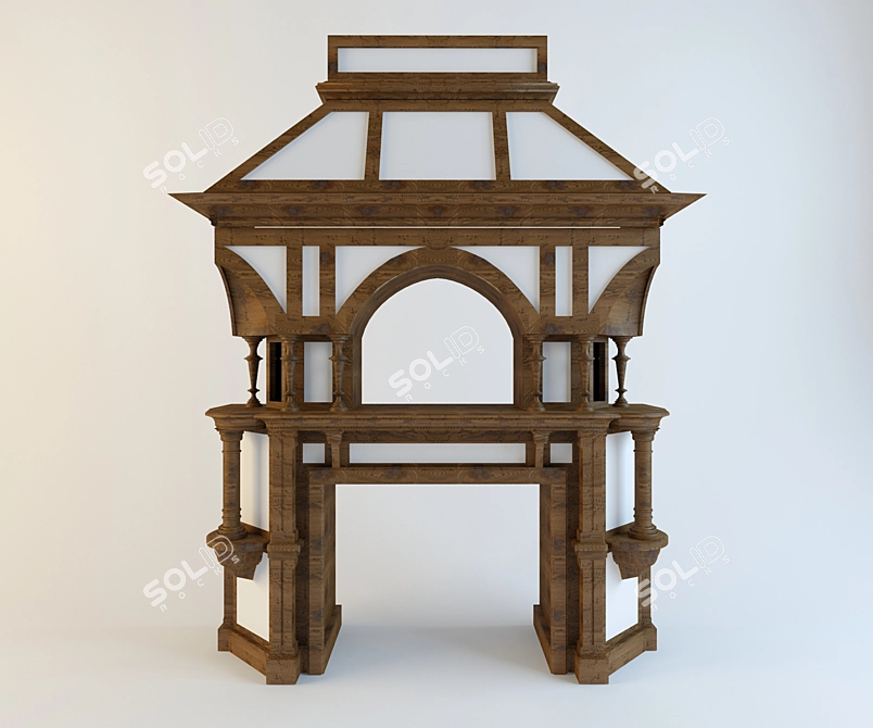 Vintage Fireplace Portal 3D model image 1