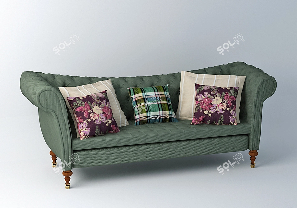  Hayden Sofa: Luxury by Ralph Lauren 3D model image 1