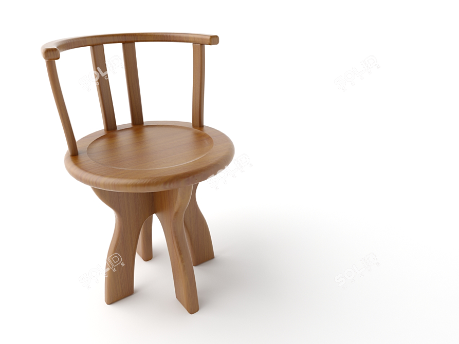  Wooden Chair 3D model image 1