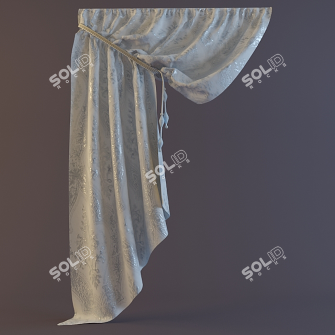 Texture-Enhanced Slat Curtain 3D model image 1