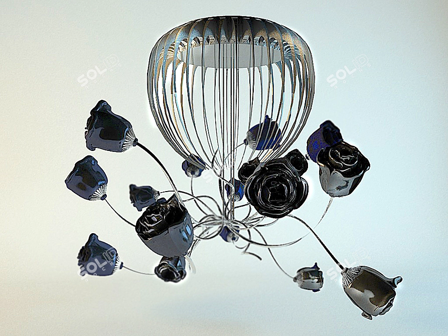  Elegant Rose Belle Black Dress  3D model image 1