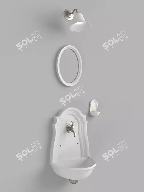 Classic Style Washbasin 3D model image 1