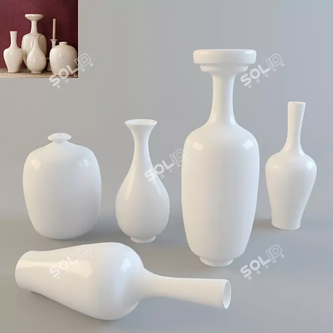 Handcrafted Photo-Inspired Decor Vases 3D model image 1