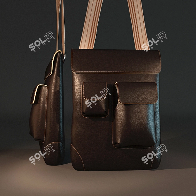 Elegant Leather Tote Bag 3D model image 1