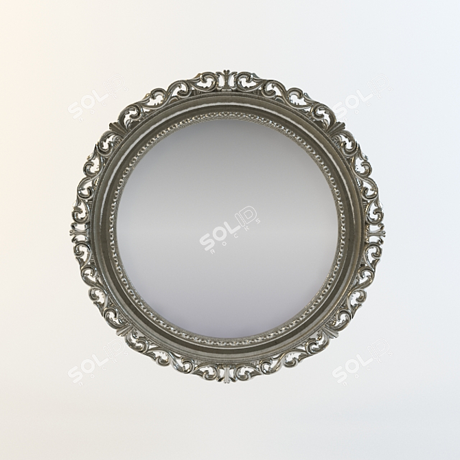 Classic Baroque Mirror with Intricate Textures 3D model image 1