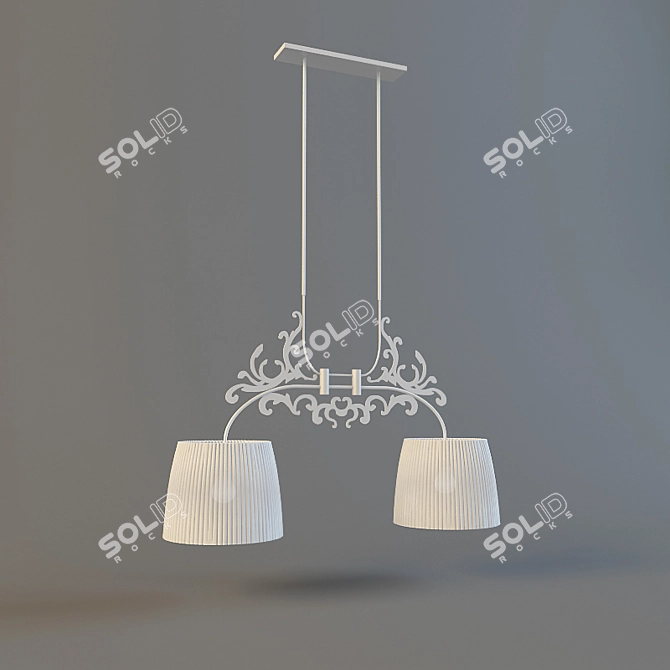 Eseo Chandelier: Elegant Fabric and Metal 3D model image 1