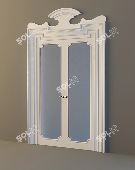 Classic White Door 3D model image 1