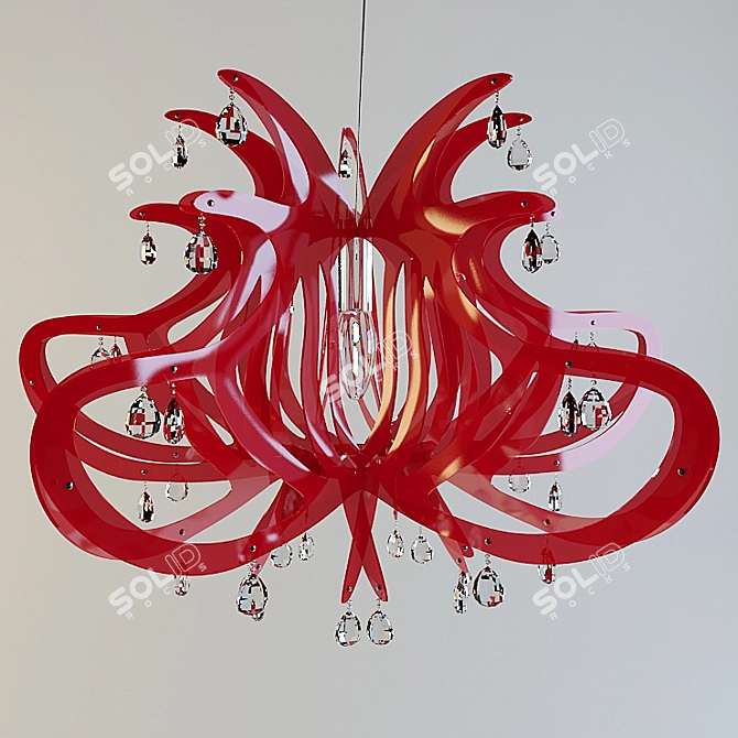 Elegant Crystal Chandelier 3D model image 1