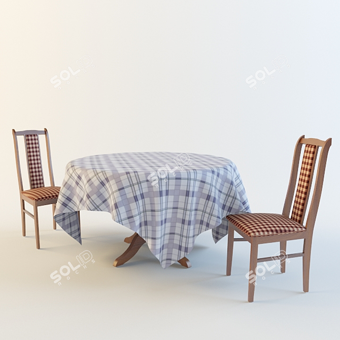 Versatile Dining Set: Table and Chairs 3D model image 1