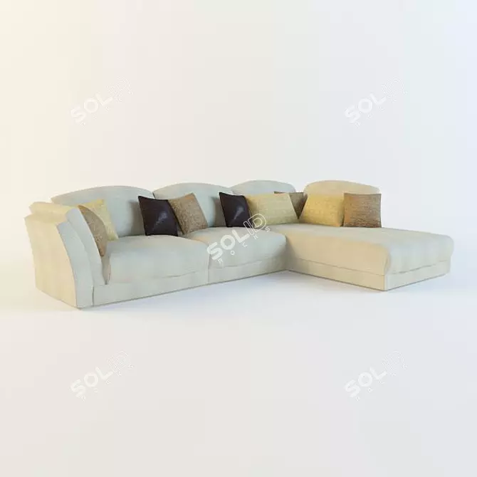 Cozy Sofa with Comfy Cushions 3D model image 1