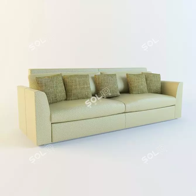 Modern Sofa Set with Cushions 3D model image 1