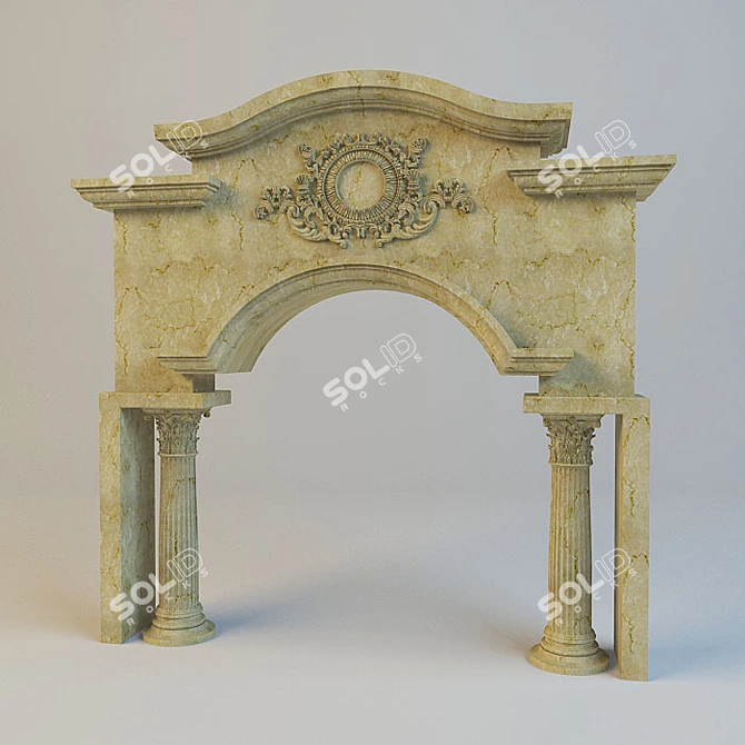 Elegant 3D Classic Gate 3D model image 1