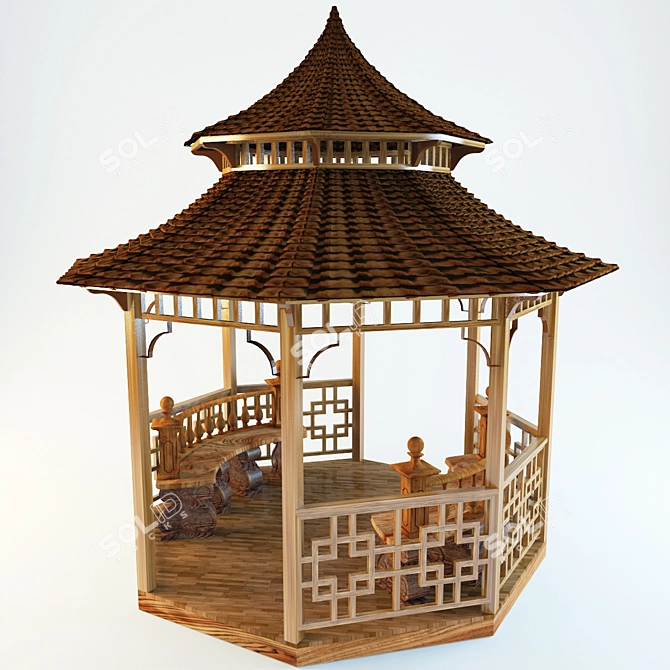 Elegant Garden Gazebo 3D model image 1