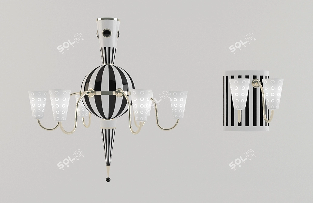 Elegant Bernardaud Lighting Set 3D model image 1