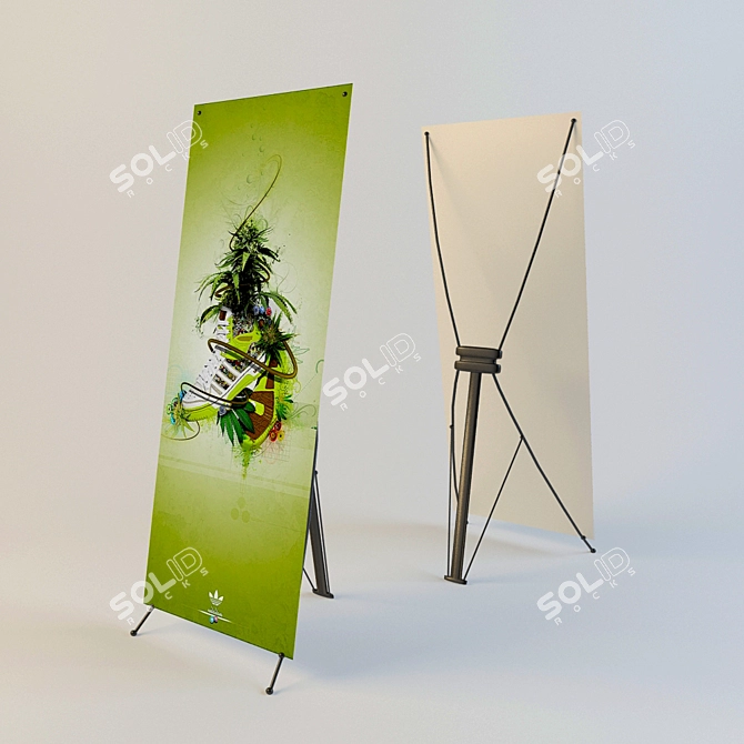 Dynamic Display Banner 3D model image 1