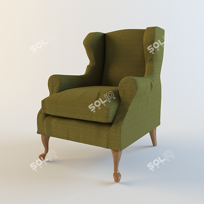Elegant Wood Armchair: Busnelli Felicia 3D model image 1