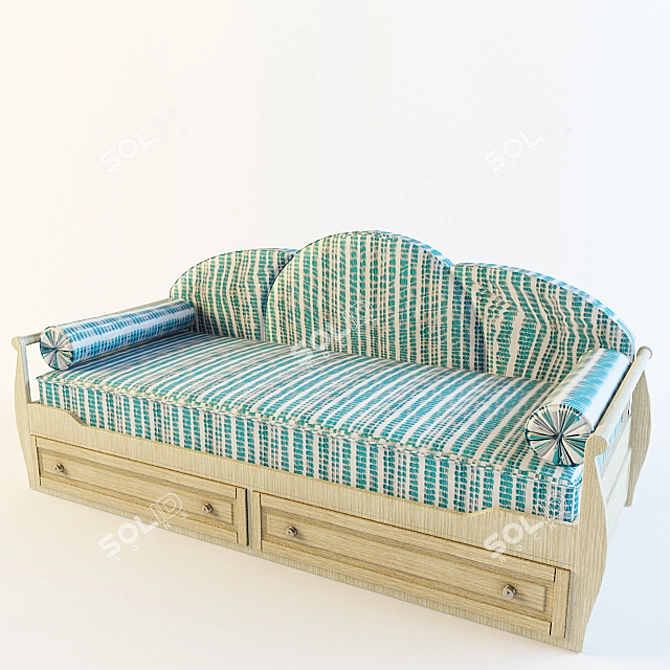 Cozy Kids Sofa Bed 3D model image 1