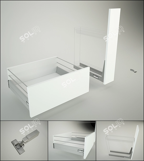 Blum Adjustable Tandembox Cargo and Loop Organizer 3D model image 1