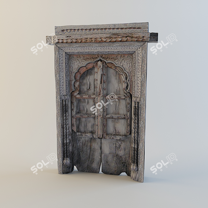 Title: Antique Indian Maharaja Interior Door 3D model image 1