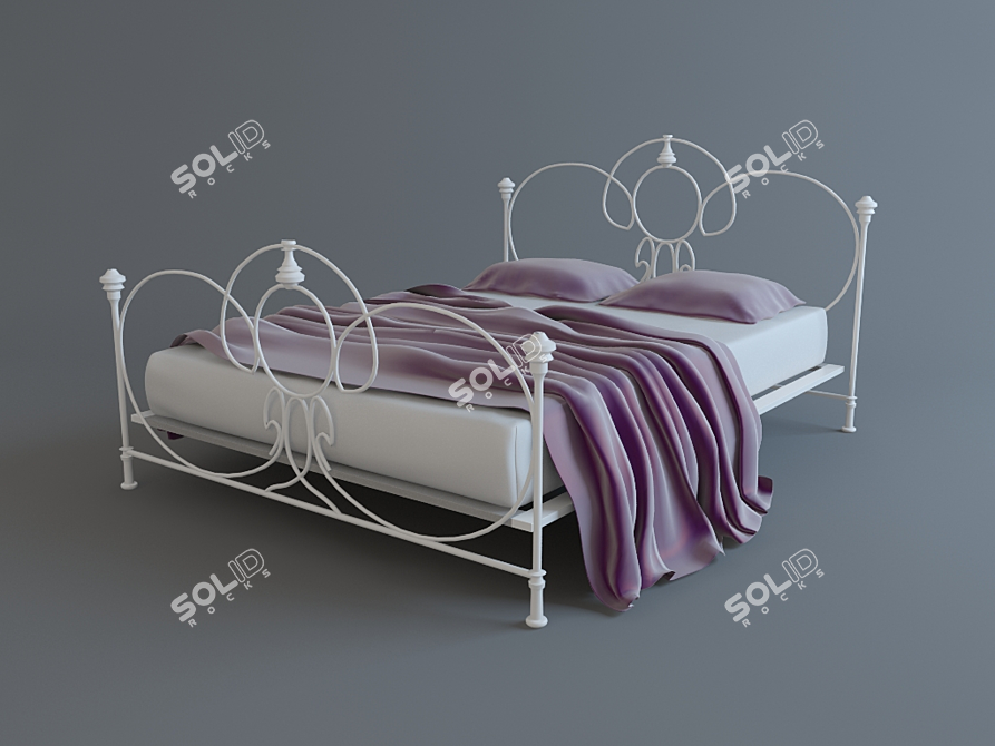 Cozy Dream Bed Blanket 3D model image 1