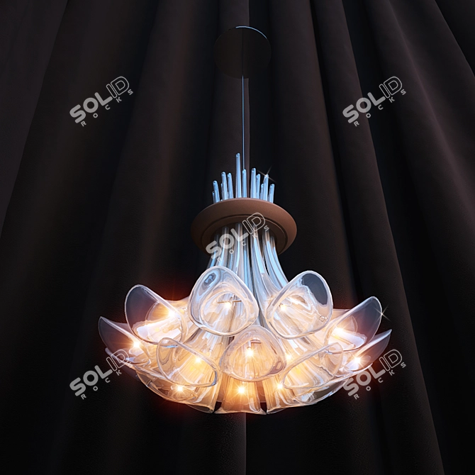 Sleek Modern Chandelier 3D model image 1