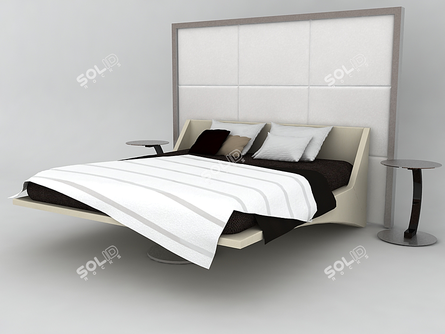 Sleek Bed Console 3D model image 1