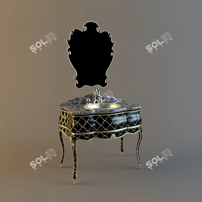 Elegant Reflection: Bathroom Vanity Set 3D model image 1