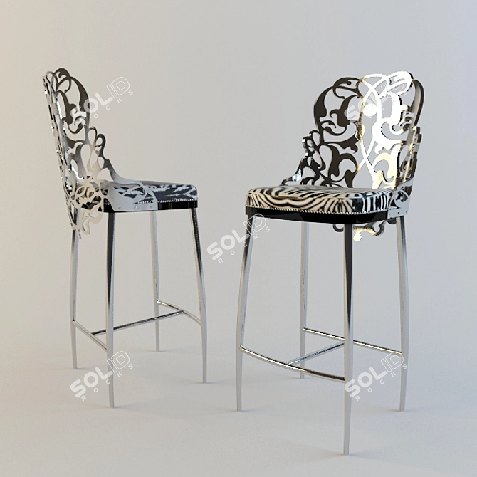 Elegant Brummel Bar Stool 3D model image 1