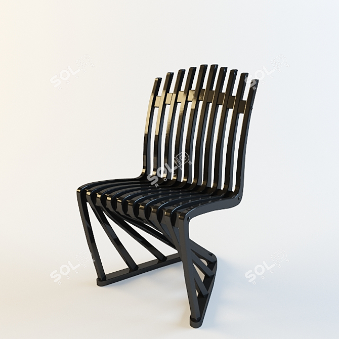 King's Stripe Chair 3D model image 1