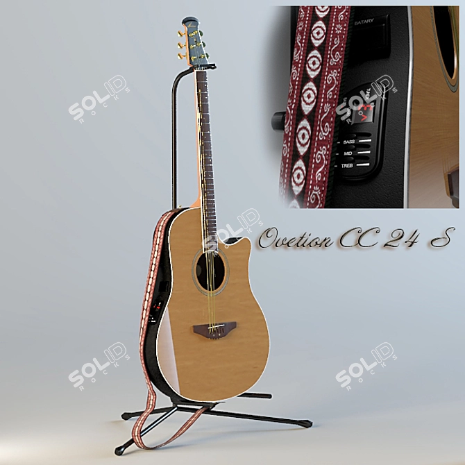 Ovation CC 24 S.FBX Acoustic Guitar 3D model image 1