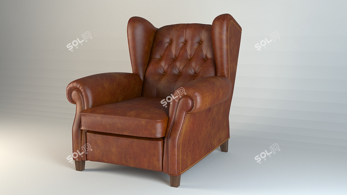 Classic England Armchair 3D model image 1