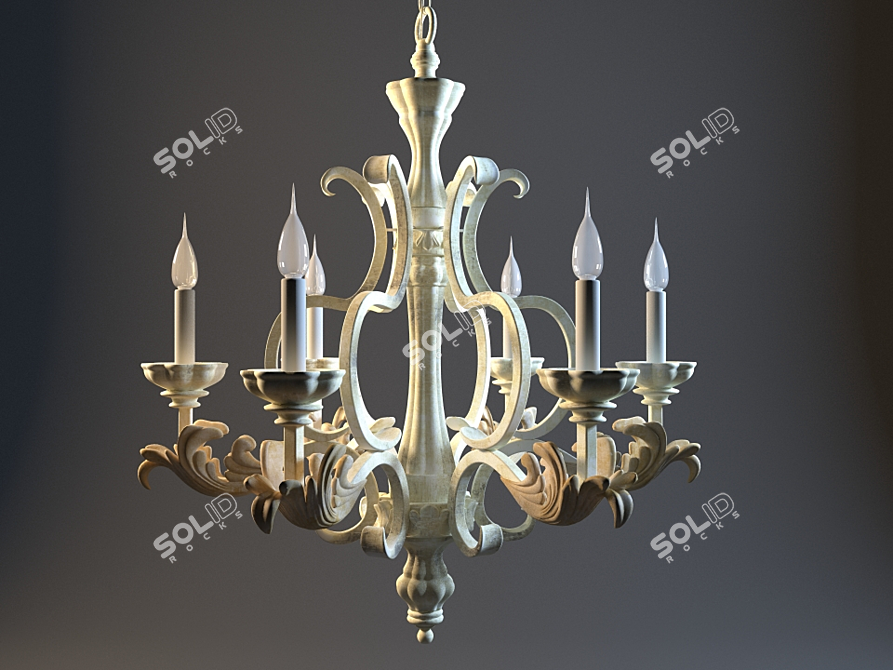 Elegant Florence Chandelier 3D model image 1