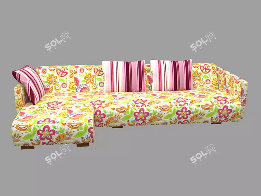 Cheerful Corner Sofa 3D model image 1