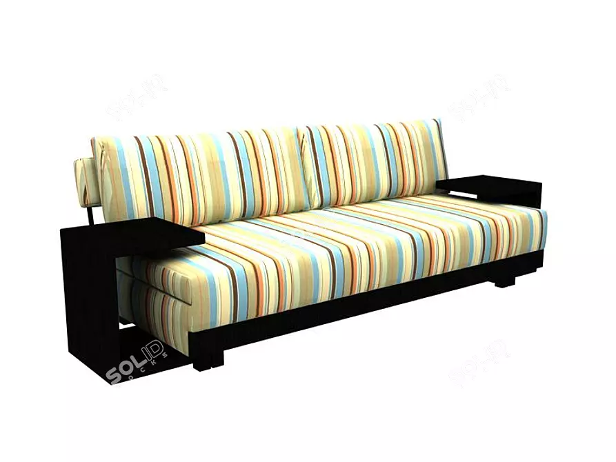 Title: Max 2009 Sofa with Side Tables 3D model image 1