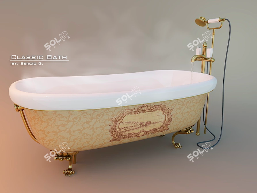 Sergio G. Classic Baroque Tub 3D model image 1