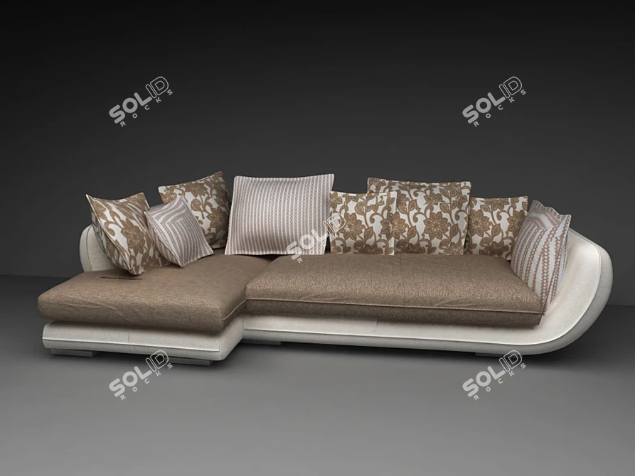 Modern Corner Sofa 3D model image 1