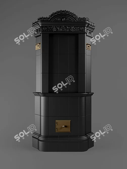 Classic Corner Fireplace 3D model image 1