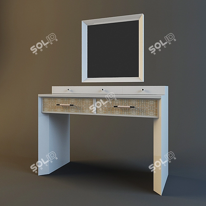 Torino Vanity Set with Mirror 3D model image 1