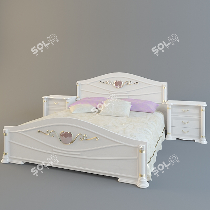 Malaysian-made Bed: Exquisitely Crafted & Inspired by Photos 3D model image 1