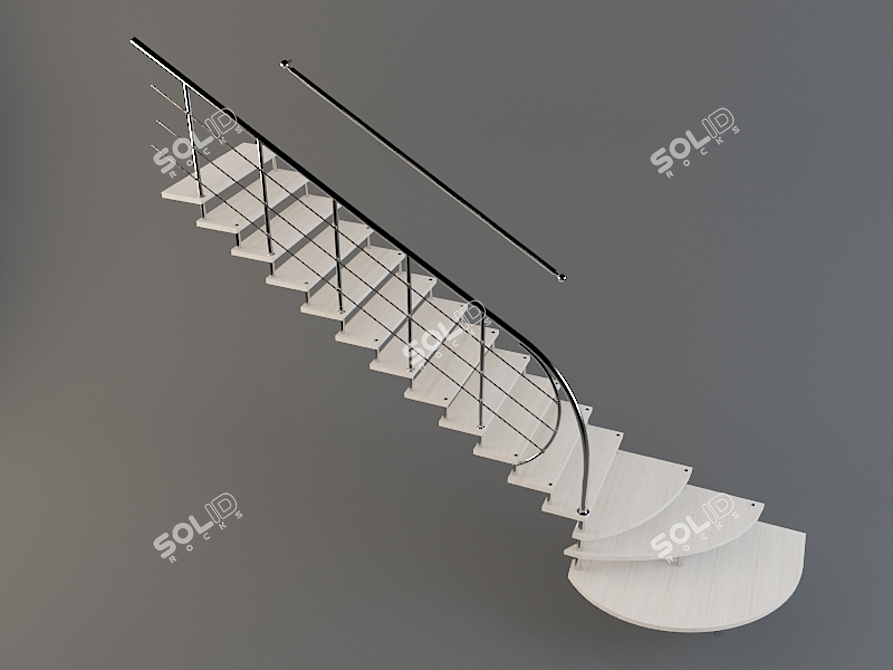 Hi-Tech Staircase: Sleek and Modern 3D model image 1
